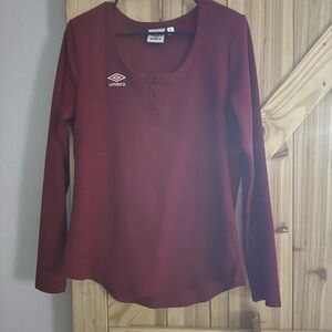 Umbro Women's Deep Red Long Sleeve Tee
